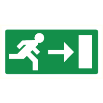 Pictogram Richtingsverandering van de vluchtweg naar rechts