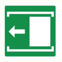 Pictogram Schuifdeur als (nood)uitgang