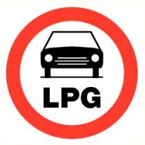 Pictogram Verboden voor auto's met LPG