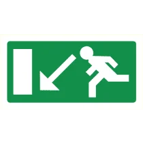 Pictogram Vluchtrichting links trap af
