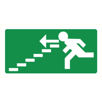 Pictogram Vluchtrichting links trap af