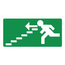 Pictogram Vluchtrichting links trap af