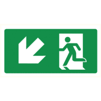 Pictogram Vluchtrichting links trap af