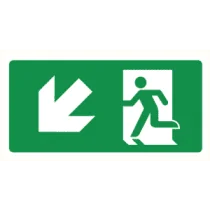 Pictogram Vluchtrichting links trap af