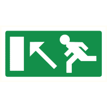 Pictogram Vluchtrichting links trap op