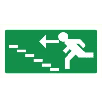 Pictogram Vluchtrichting links trap op