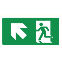 Pictogram Vluchtrichting links trap op