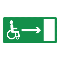 Pictogram Vluchtrichting mindervaliden naar rechts