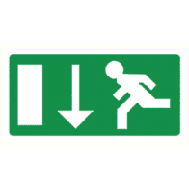 Pictogram Vluchtrichting rechtdoor (of naar beneden)