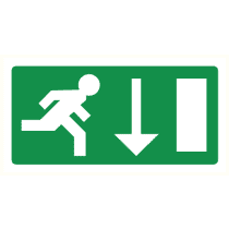 Pictogram Vluchtrichting rechtdoor (of naar beneden)