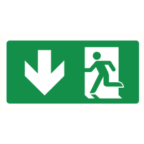 Pictogram Vluchtrichting rechtdoor (of naar beneden)