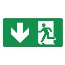 Pictogram Vluchtrichting rechtdoor (of naar beneden)