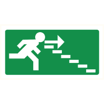 Pictogram Vluchtrichting rechts trap af