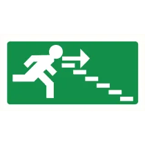 Pictogram Vluchtrichting rechts trap af