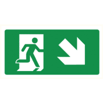 Pictogram Vluchtrichting rechts trap af