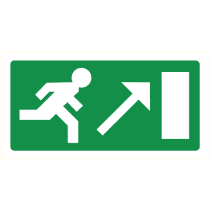 Pictogram Vluchtrichting rechts trap op