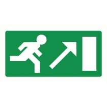 Pictogram Vluchtrichting rechts trap op