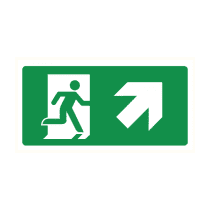 Pictogram Vluchtrichting rechts trap op