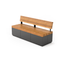 Quadro zitbank met rugleuning, lengte 180 cm, type 02.076