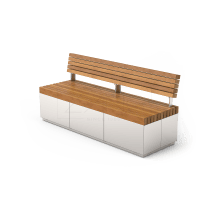 Quadro zitbank met rugleuning, lengte 180 cm, type 02.076