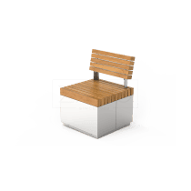 Quadro zitbank met rugleuning, lengte 60 cm, type 02.676