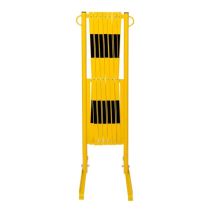 Schaarhek staal, circa 360 x 100 cm, kleur geel/zwart