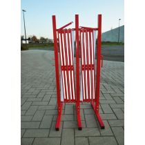 Schaarhek staal, uittrekbaar tot circa 4 meter, kleur rood/wit