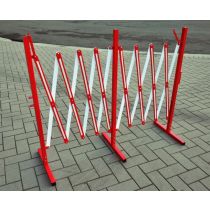 Schaarhek staal, uittrekbaar tot circa 4 meter, kleur rood/wit