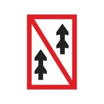 Scheepvaartbord A.3 / Voorbijlopen verboden voor samenstellen onderling