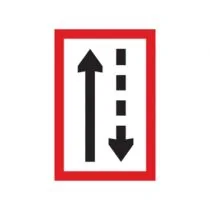 Scheepvaartbord B.3a / Verplichting zich aan de bakboordzijde van het vaarwater te houden