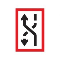 Scheepvaartbord B.4a / Verplichting zich naar de bakboordzijde van het vaarwater te begeven