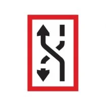 Scheepvaartbord B.4a / Verplichting zich naar de bakboordzijde van het vaarwater te begeven
