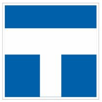 Scheepvaartbord E.10b / Het gevolgde vaarwater geldt als hoofdvaarwater ten opzichte van het vaarwater dat daarin uitmondt