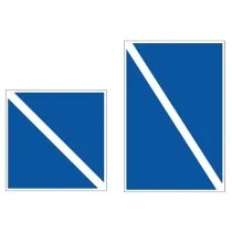 Scheepvaartbord E.11 / Einde van een verbod of een gebod geldend voor één richting of einde van een beperking