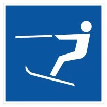 Scheepvaartbord E.17 / Waterskiën toegestaan