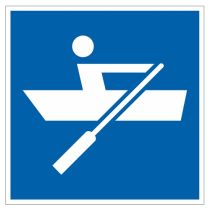 Scheepvaartbord E.19 / Door spierkracht voortbewogen schepen toegestaan