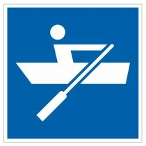 Scheepvaartbord E.19 / Door spierkracht voortbewogen schepen toegestaan