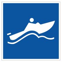 Scheepvaartbord E.21 / Snel varen voor kleine motorschepen toegestaan