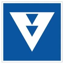 Scheepvaartbord E.5.10 / Toestemming ligplaats te nemen (ankeren en meren) uitsluitend voor andere schepen dan duwvaart die twee blauwe kegels of twee blauwe lichten moeten voeren, aan de zijde van de vaarweg waar het bord is geplaatst