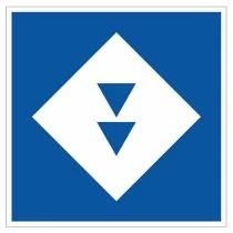 Scheepvaartbord E.5.14 / Toestemming ligplaats te nemen (ankeren en meren) uitsluitend voor schepen — zowel duwvaart als andere schepen dan duwvaart — die twee blauwe kegels of twee blauwe lichten moeten voeren, aan de zijde van de vaarweg waar het bord i