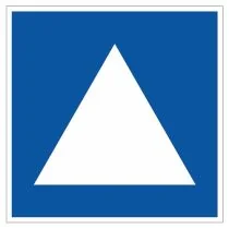 Scheepvaartbord E.5.4 / Toestemming ligplaats te nemen (ankeren en meren) uitsluitend voor duwvaart die geen blauwe kegels of lichten behoeft te voeren, aan de zijde van de vaarweg waar het bord is geplaatst