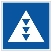 Scheepvaartbord E.5.7 / Toestemming ligplaats te nemen (ankeren en meren) uitsluitend voor duwvaart die drie blauwe kegels of drie blauwe lichten moet voeren aan de zijde van de vaarweg, waar het bord is geplaatst