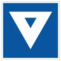 Scheepvaartbord E.5.9 / Toestemming ligplaats te nemen (ankeren en meren) uitsluitend voor andere schepen dan duwvaart die één blauwe kegel of één blauw licht moeten voeren, aan de zijde van de vaarweg waar het bord is geplaatst