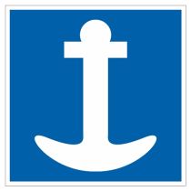 Scheepvaartbord E.6 / Toestemming te ankeren aan de zijde van de vaarweg waar het bord is geplaatst