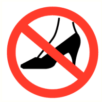 Verboden met naaldhakken