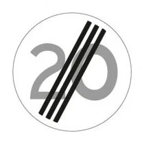 Verkeersbord A02 - Einde maximumsnelheid 10 km