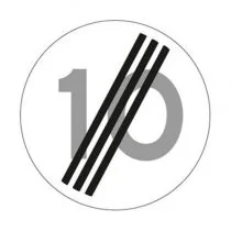 Verkeersbord A02 - Einde maximumsnelheid 10 km