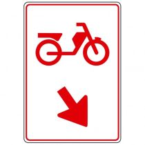 Verkeersbord D103, Gebod voor bromfietser het bord te passeren aan de zijde die de pijl aangeeft