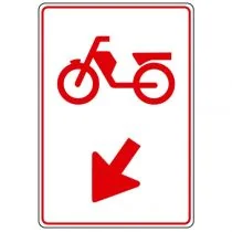 Verkeersbord D104, Gebod voor bromfietser het bord te passeren aan de zijde die de pijl aangeeft