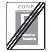 Verkeersbord E09ze, Parkeergelegenheid alleen bestemd voor vergunninghouders, einde zone
